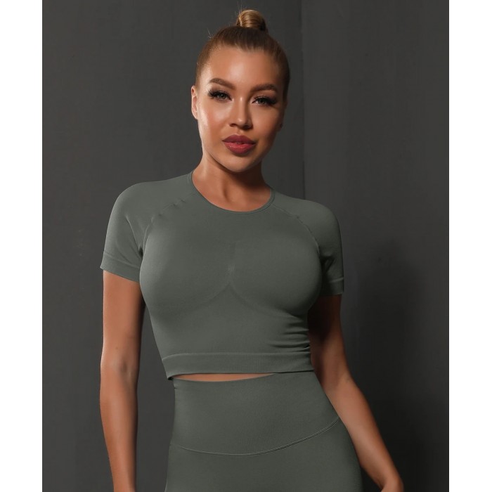 Безшовна футболка Crop T-shirt model 23 (Grafite) Безшовна футболка Crop T-shirt model 23 (Grafite)